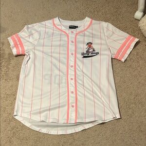 Betty Boop Kids Button Down Shirt - White and Pink